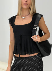 Auroraah Frill Top Black