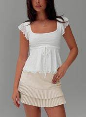 Auroraah Frill Top White