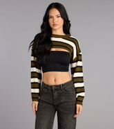 Coffee Run Striped Sweater Topper