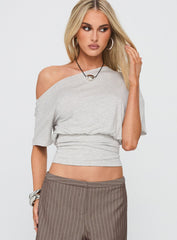 Ashlinn Off Shoulder Drapey Top Grey