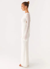 Ethereal Long Sleeve Maxi Dress - Ivory