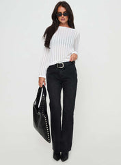 Tuppence Ribbed Long Sleeve Top White