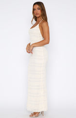 Never Say Goodbye Halter Maxi Dress Cream