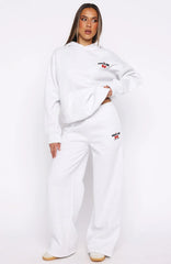 Club 14 Cassie Wide Leg Sweatpants Grey Marle