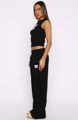 Club 14 Allie Wide Leg Sweatpants Black