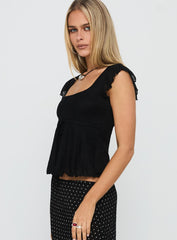 Auroraah Frill Top Black