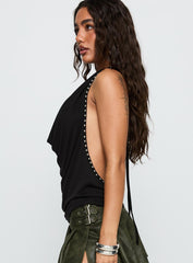 Khoda Studded Halter Top Black