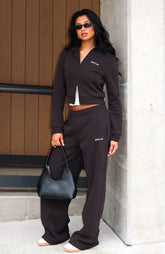 Comfy And Cute Wide Leg Sweatpants Charcoal