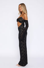 My Whole Heart Lace Maxi Dress Black