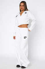 From The Archives Charli Wide Leg Sweatpants Grey Marle