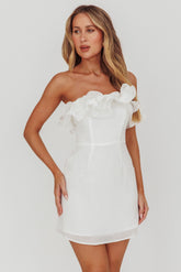 Norah Strapless Mini Dress White