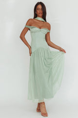 Kaycee Drop Waist Maxi Dress Sage