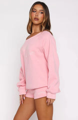 Lucky Thirteen Elsa Off Shoulder Sweater Candy Pink