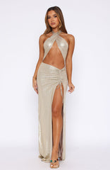 Oh So Golden Maxi Dress Champagne
