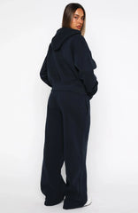 Daydreamers Madeline Wide Leg Sweatpants Navy