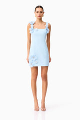 Chantelle Floral Mini Dress in Blue