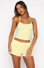 Test Drive Halter Top Lemon