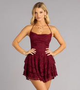 Flirt First Lace Tiered Skater Dress