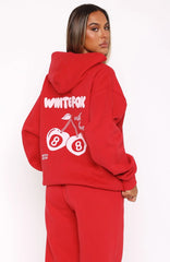 With Love In The Moment Oversized Hoodie Red