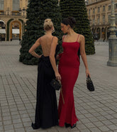 Gwendolyn Glitter Knit Bow-Back Mermaid Dress