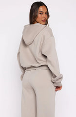 From The Archives Kenzie Boxy Zip Front Hoodie Moon
