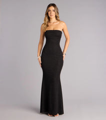 Audrina Glitter Strapless Mermaid Formal Dress