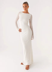 Ethereal Long Sleeve Maxi Dress - Ivory