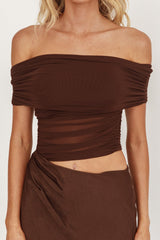 Lorely Off-Shoulder Midi Dress Chocolate