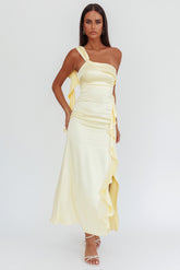 Carmel One-Shoulder Split Maxi Dress Butter