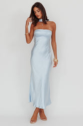 Damsel Reverse Halter Maxi Dress Baby Blue
