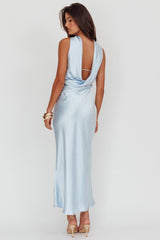 Damsel Reverse Halter Maxi Dress Baby Blue