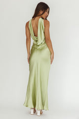 Damsel Reverse Halter Maxi Dress Pistachio