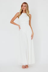 Ibis Pleat Detail Maxi Dress Off White