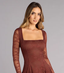 Evening Plans Lace A-Line Dress