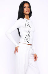 Luxurious Girl Long Sleeve Baby Tee Grey Marle