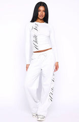 Luxurious Girl Track Pants Grey Marle