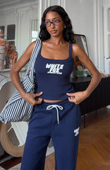 Club 14 Allie Singlet Top Navy