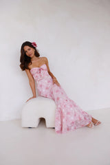 Queen Scenes Strapless Maxi Dress Pink