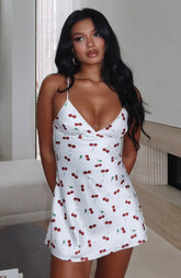 Let's Get Going Mini Dress Cherry