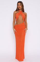 The One Halter Maxi Dress Orange