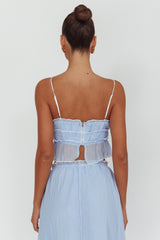 Maidens Tie Detail Overlock Top Cloud Blue