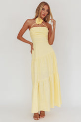 Bondi Rose Decoration Maxi Dress Lemon