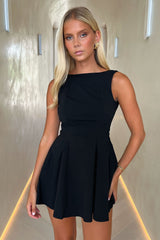 Arora Open Back Mini Dress - Black