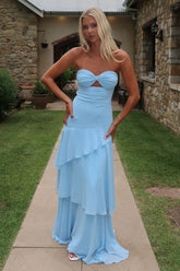 Gretta Strapless Maxi Dress - Blue