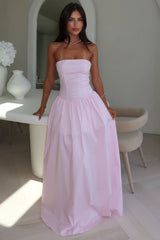 Iridessa Strapless Maxi Dress - Baby Pink