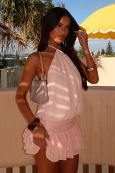 Latina Open Back Mini Dress - Baby Pink