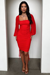 Lorde Midi Dress - Red