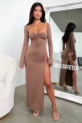 Noor Maxi Dress - Brown