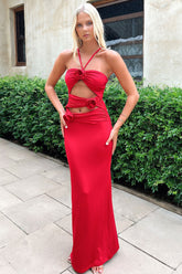 Ramsey Cut Out Maxi Dress - Red