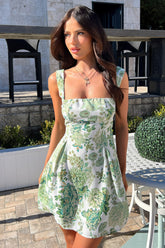 Robyn Floral Mini Dress - Green